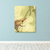 Toile Grenouille et libellule sur nénuphars (Insitu (Plancher de Bois))