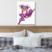 Toile Grenouille mauve avec lunettes d'oeil sur blanc (Insitu(Chambre))