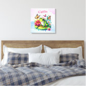 Toile Grenouille personnalisée, fleurs et papillons (Insitu(Chambre))