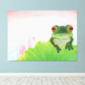 Toile Grenouille verte Se détendre dans l'étang (Insitu (Plancher de Bois))