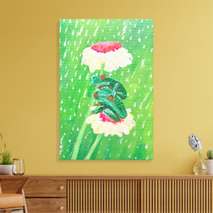 Toile Grenouilles sous la Pluie