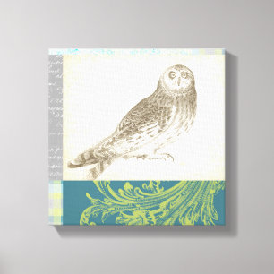 Toile Grey Owl sur Arrière - plan Motif