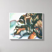 Toile Greyhound italien avec des chiots nouveau-nés (Recto)