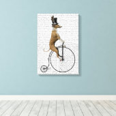 Toile Greyhound sur Black Penny Farthing Bike (Insitu (Plancher de Bois))