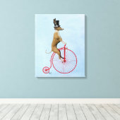 Toile Greyhound sur Red Penny Farthing Bike (Insitu (Plancher de Bois))