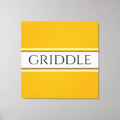 Toile GRIDDLE Bright Golden Yellow White Strips Texte (Recto)