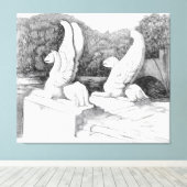 Toile Griffins sculpture crayon monochrome Art (Insitu (Plancher de Bois))