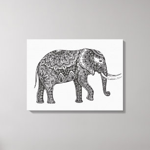 Toile Griffonnage stylisé 6 d'éléphant d'imaginaire