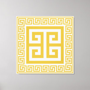 Toile Grille Motif clé grecque Golden Design Canvas Impr