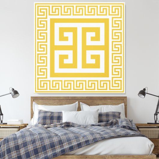 Toile Grille Motif clé grecque Golden Design Canvas Impr (Insitu(Chambre))