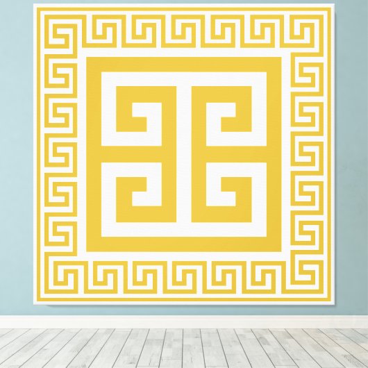 Toile Grille Motif clé grecque Golden Design Canvas Impr (Insitu (Plancher de Bois))