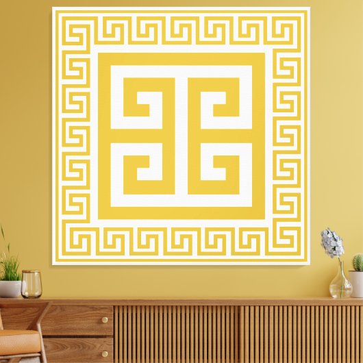 Toile Grille Motif clé grecque Golden Design Canvas Impr (Insitu(Salon))