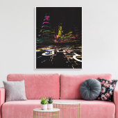 Toile Grille Néon la Nuit (Insitu(Salon))