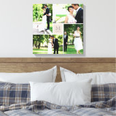 Toile Grille Taupe Monogramme Mariage 4 Collage de Photo (Insitu(Chambre))