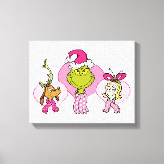 Toile Grinch Crew in Pink Valentine's Portrait (Recto)