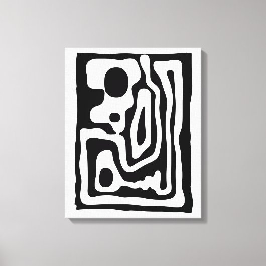 Toile Grip Vise : Noir et Blanc Abstrait (Recto)