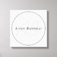 Gris et noir modernes | Nom et monogramme du Cool