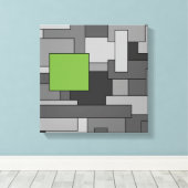 Toile Gris et vert clair Art géométrique Abstrait (Insitu (Plancher de Bois))