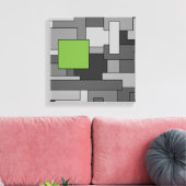 Toile Gris et vert clair Art géométrique Abstrait (Insitu(Salon))