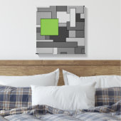 Toile Gris et vert clair Art géométrique Abstrait (Insitu(Chambre))