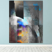 Toile Gris Géométrique Arbre Industriel Grunge (Insitu (Plancher de Bois))