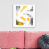 Toile Gris jaune orange vert noir blanc abstrait (Insitu(Salon))