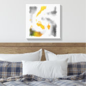 Toile Gris jaune orange vert noir blanc abstrait (Insitu(Chambre))
