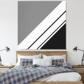 Toile Gris Noir Moderne Gris Blanc Diagonal Stripes De C (Insitu(Chambre))