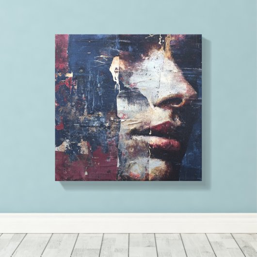 Toile Gritty Distressed Portrait Canvas print (Insitu (Plancher de Bois))