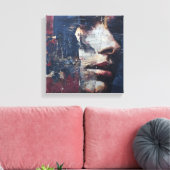Toile Gritty Distressed Portrait Canvas print (Insitu(Salon))