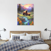 Toile Grizzly Oear Peinture des prairies de printemps de (Insitu(Chambre))