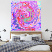 Toile Groovy Abstract Retro Red, Purple and Pink Swirl (Insitu(Chambre))