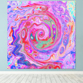Toile Groovy Abstract Retro Red, Purple and Pink Swirl (Insitu (Plancher de Bois))