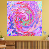 Toile Groovy Abstract Retro Red, Purple and Pink Swirl (Insitu(Salon))