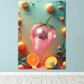 Toile Groovy Disco Ball Strawberry Fruit Pop Art Wall (Insitu (Plancher de Bois))