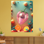 Toile Groovy Disco Ball Strawberry Fruit Pop Art Wall (Insitu(Salon))