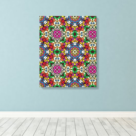 Toile Groovy Funky Flower Power (Insitu (Plancher de Bois))