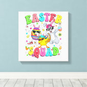 Toile Groovy Funny Rabbit Egg Chick Easter Squad Day Men (Insitu (Plancher de Bois))