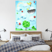 Toile Gros arbre et oiseaux volants (Insitu(Chambre))