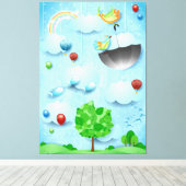 Toile Gros arbre et oiseaux volants (Insitu (Plancher de Bois))