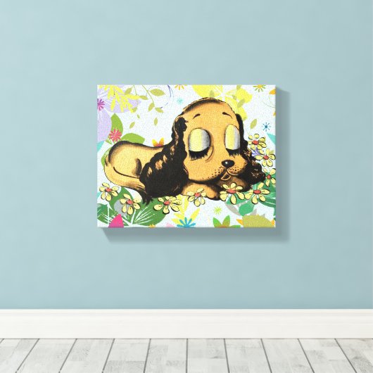 Toile gros oeil dormir Chien Chien Chien Chien Chien Chi (Insitu (Plancher de Bois))