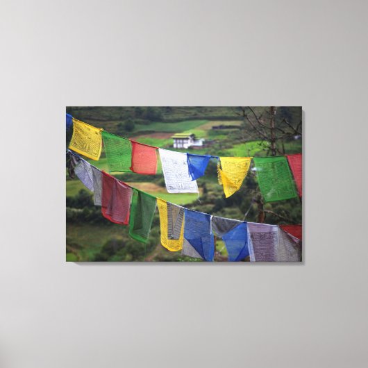 Toile Gros plan de drapeaux de prière (Recto)