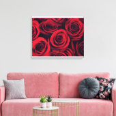 Toile Gros plan de fleurs de rose rouge. (Insitu(Salon))