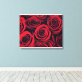 Toile Gros plan de fleurs de rose rouge. (Insitu (Plancher de Bois))