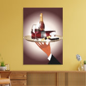 Toile Gros plan de la main d'un serveur tenant un platea (Insitu(Salon))