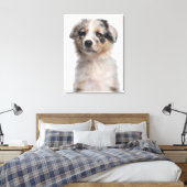 Toile Gros plan du chiot de Blue Merle Australian Shephe (Insitu(Chambre))