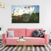 Toile Gros plan du papillon sur la fleur (Insitu(Salon))