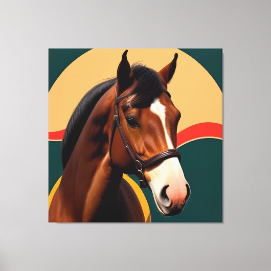 Toile Gros plan d'un cheval élégant (Recto)