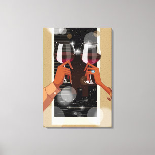 Toile Gros plan d'un couple de toasts à vin