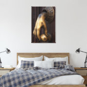 Toile Gros plan sur la porte à main, Mexique (Insitu(Chambre))